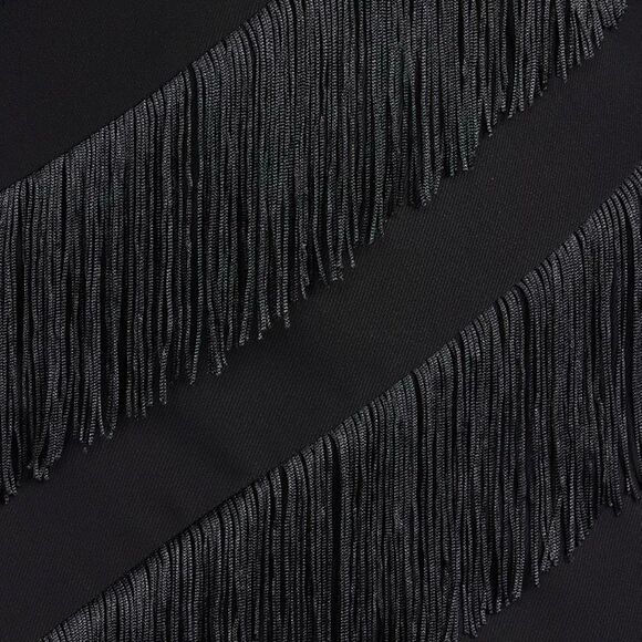 NWT Amanda Uprichard Bella Dona black fringed mini dress Size small - Picture 12 of 12